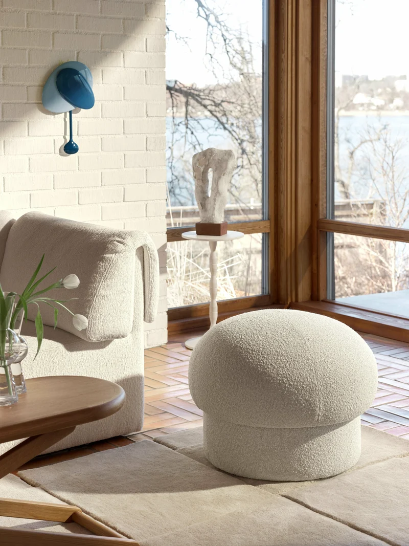 Pouf en polyester recyclé beige 65 cm Uno - Design House Stockholm