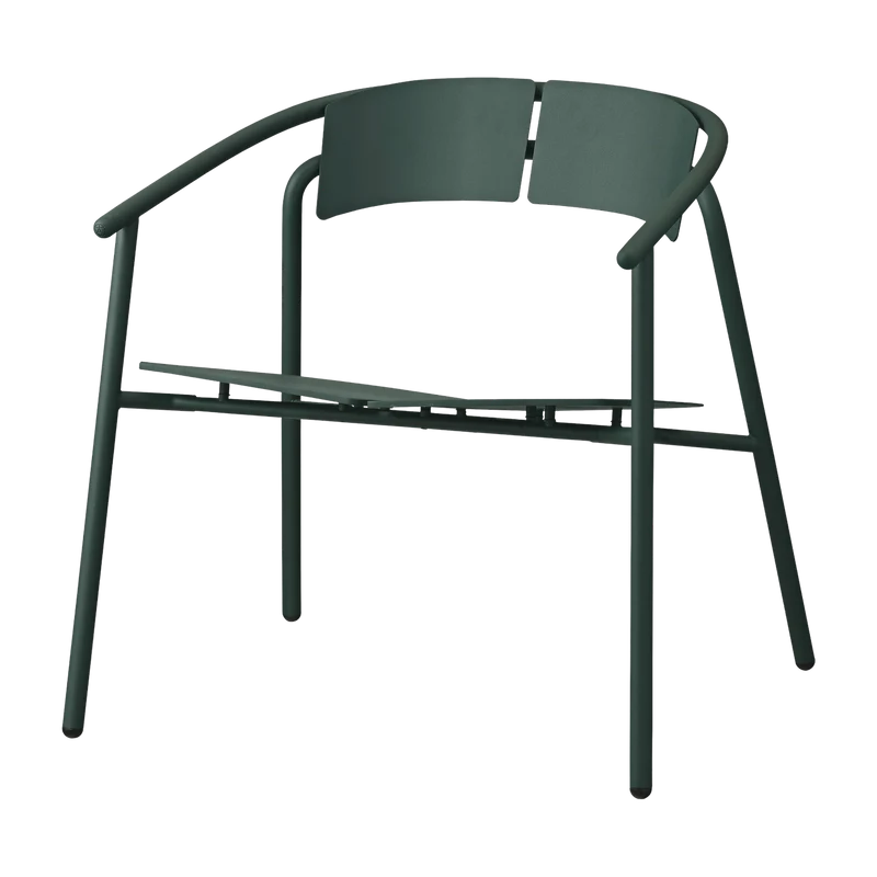 Chaise lounge de jardin avec accoudoirs en acier vert Novo - AYTM