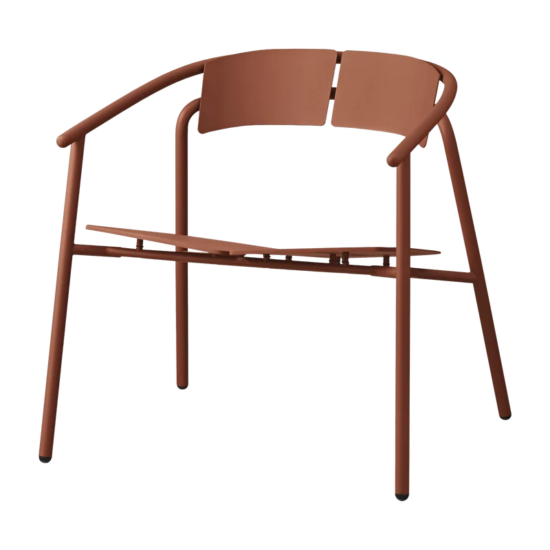 Chaise lounge de jardin avec accoudoirs en acier terracotta Novo - AYTM