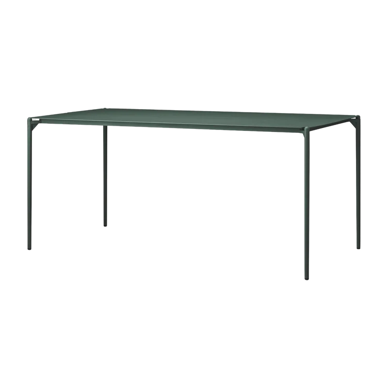 Table à manger rectangulaire en acier vert 160 x 80 cm Novo - AYTM