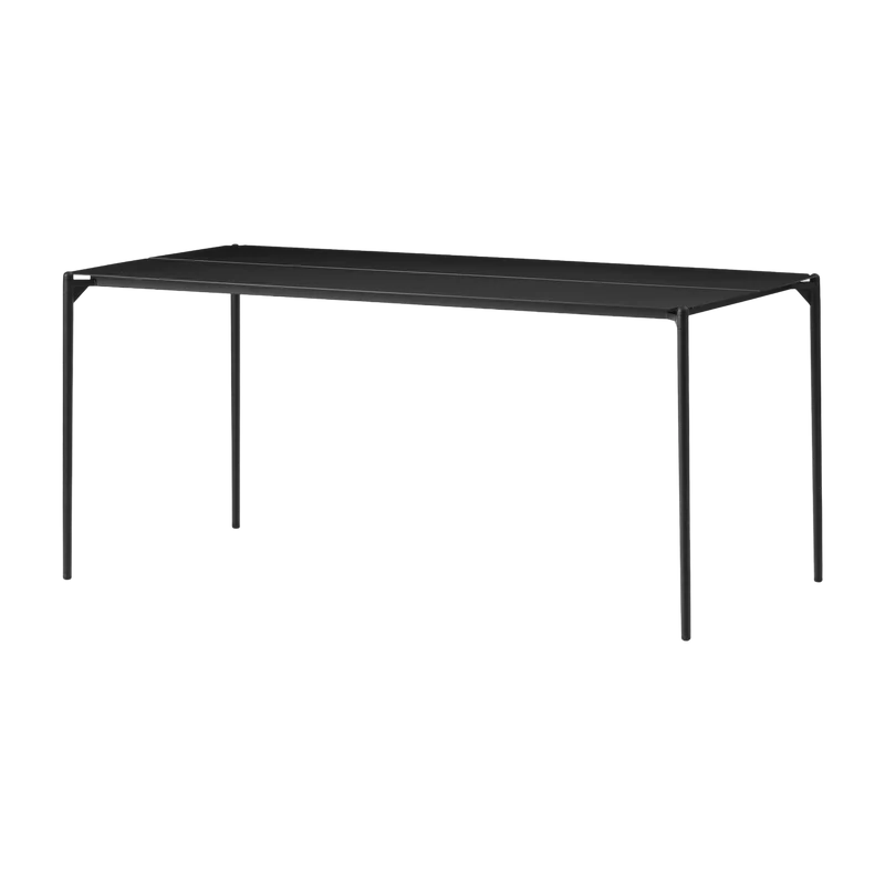 Table à manger rectangulaire en acier noir 160 x 80 cm Novo - AYTM