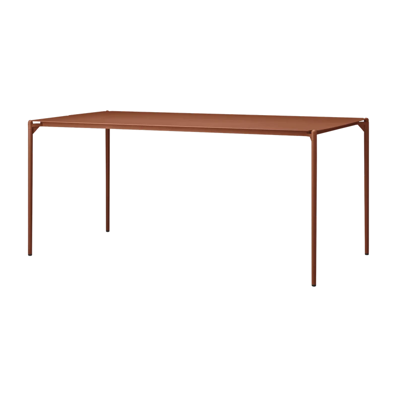 Table à manger rectangluaire en acier terracotta 160 x 80 cm Novo - AYTM