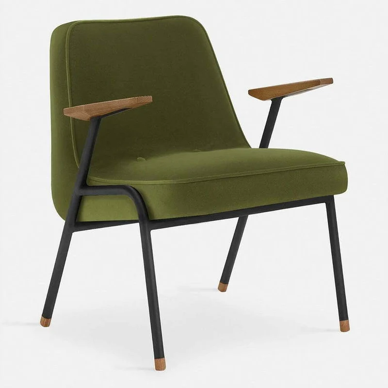 Fauteuil en velours indigo et métal 66 x 64 cm - 366 Concept