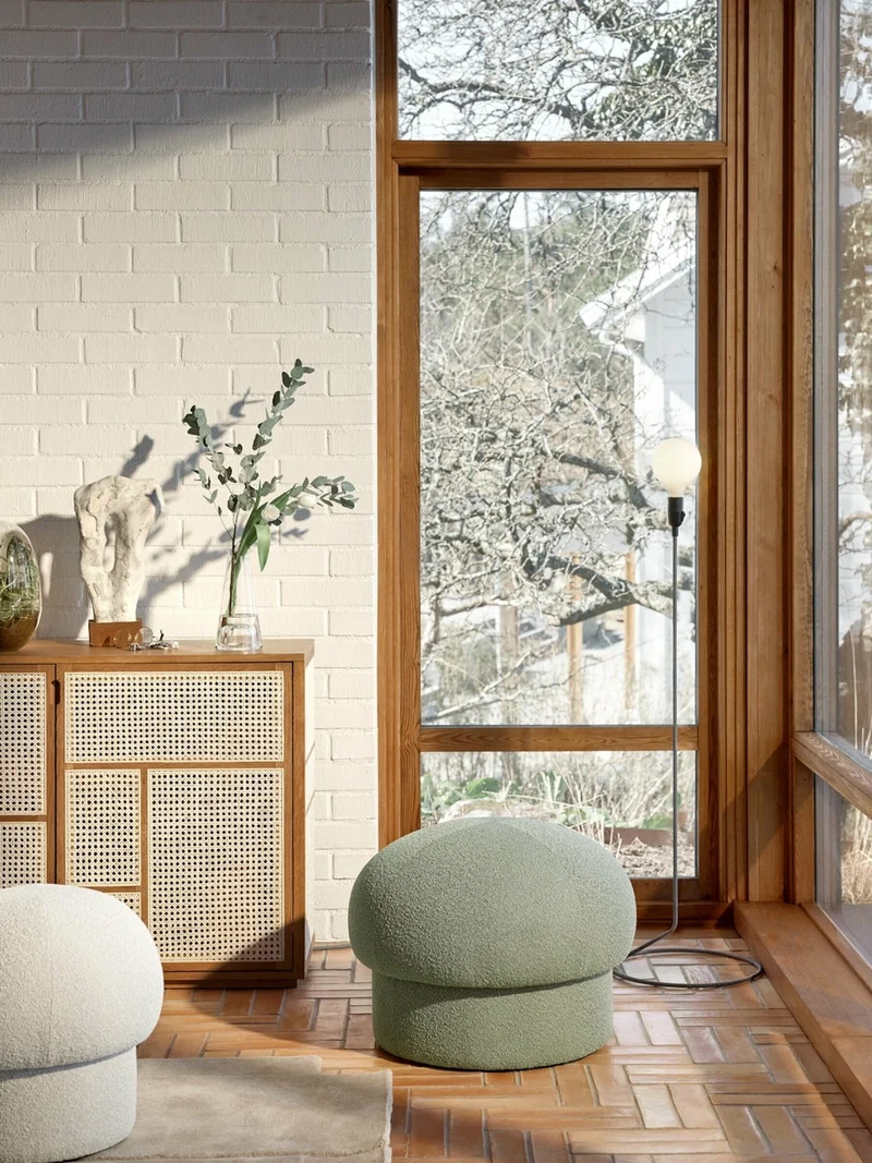 Pouf en polyester recyclé vert 65 cm Uno - Design House Stockholm
