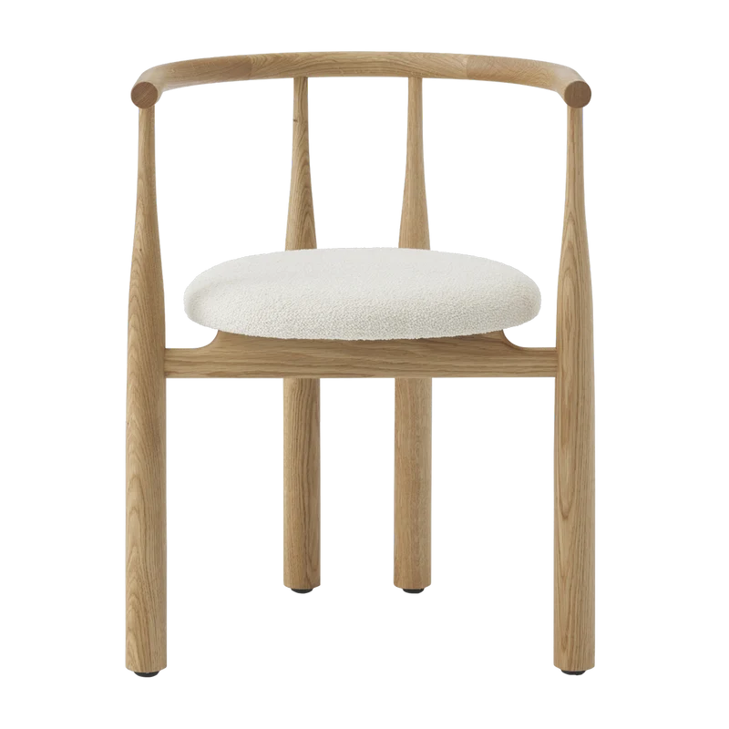 Chaise avec accoudoirs en chêne huilé avec revêtement Bukowski - New works