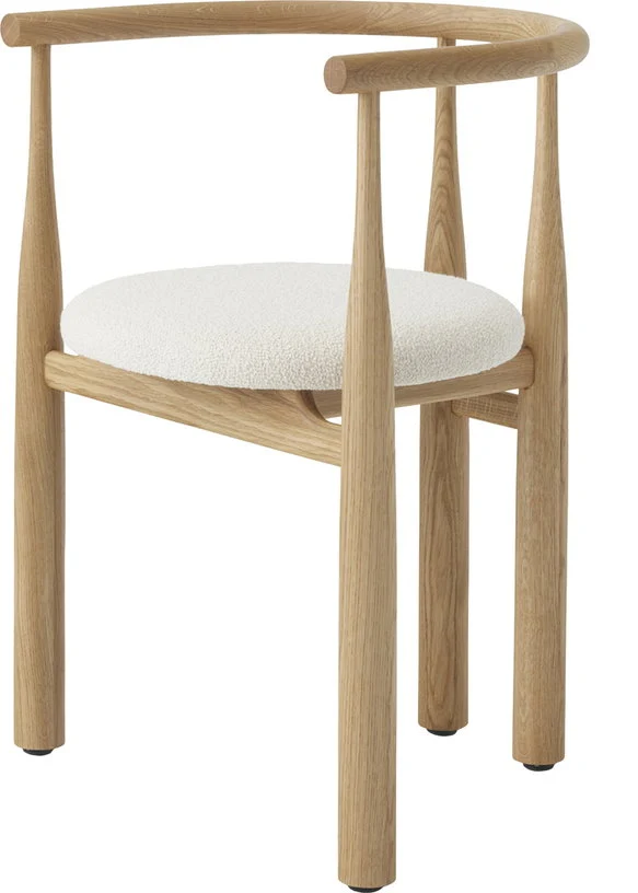 Chaise avec accoudoirs en chêne huilé avec revêtement Bukowski - New works