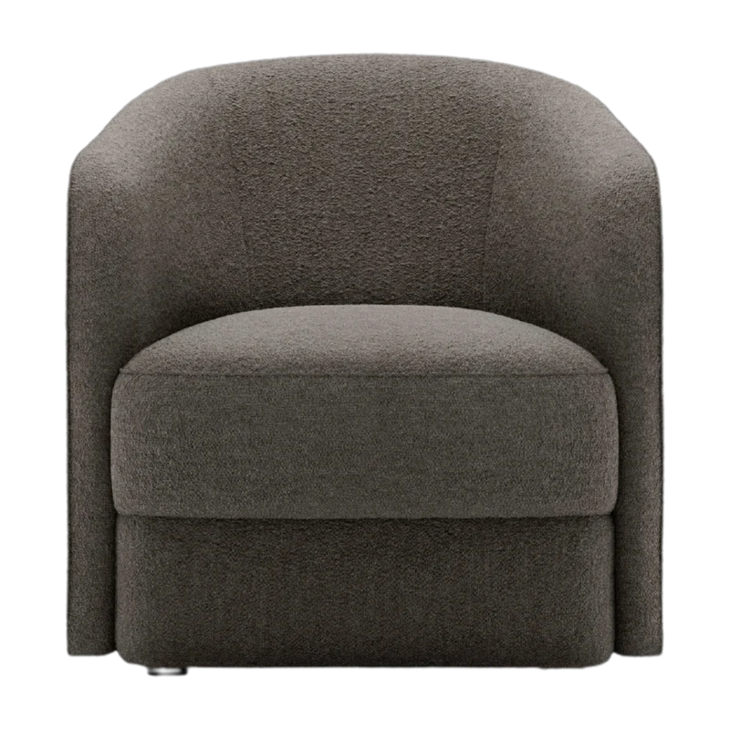 Fauteuil rembourré en barnum dark taupe 71cm Covent - New Works