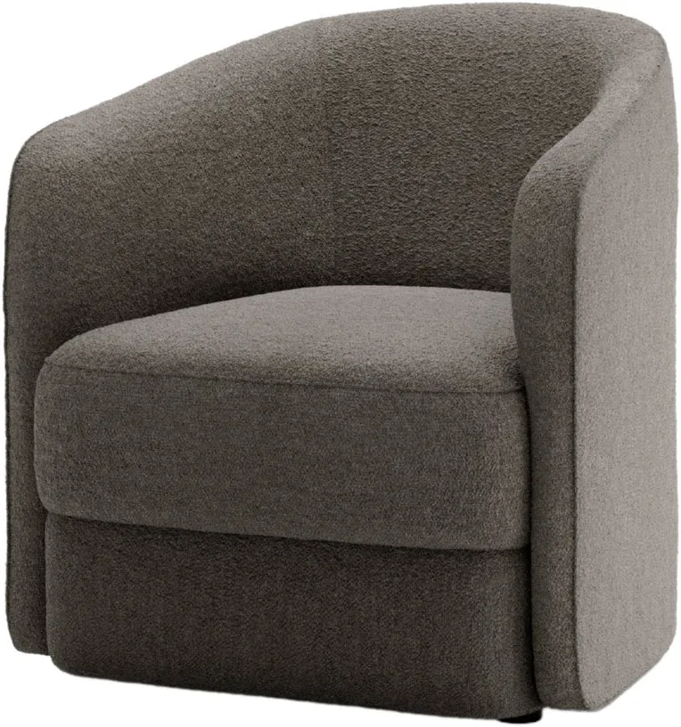 Fauteuil rembourré en barnum dark taupe 71cm Covent - New Works