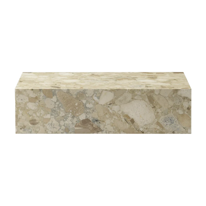 Table basse rectangulaire en marbre sable 100 x 60 cm Plinth Low - Audo