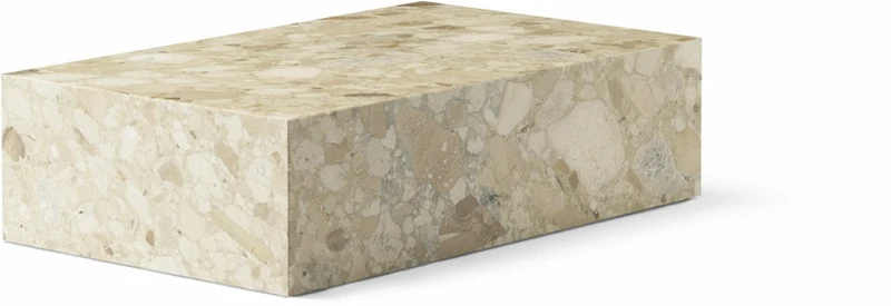 Table basse rectangulaire en marbre sable 100 x 60 cm Plinth Low - Audo