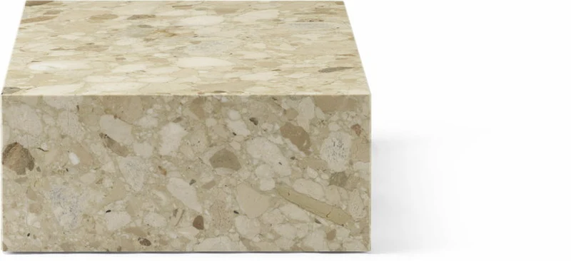 Table basse rectangulaire en marbre sable 100 x 60 cm Plinth Low - Audo