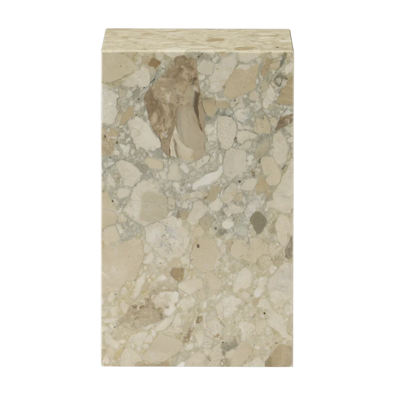 Table d'appoint en marbre sable 51 x 30 cm Plinth Tall - Audo