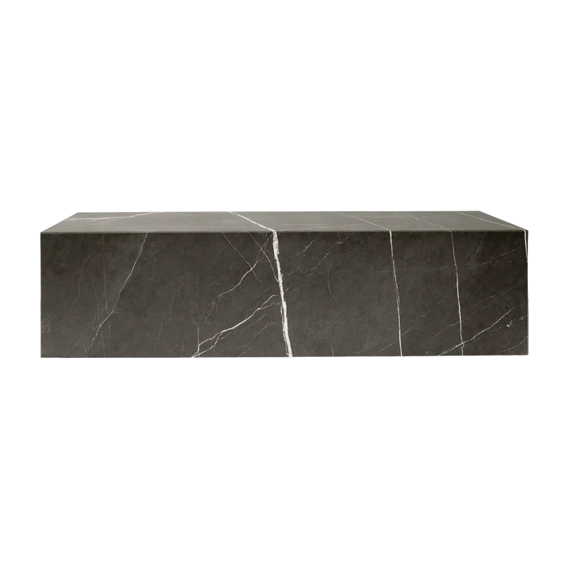 Table basse rectangulaire en marbre gris 100 x 60 cm Plinth Low - Audo