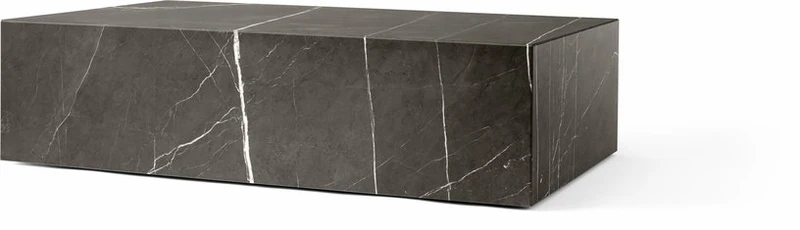 Table basse rectangulaire en marbre gris 100 x 60 cm Plinth Low - Audo