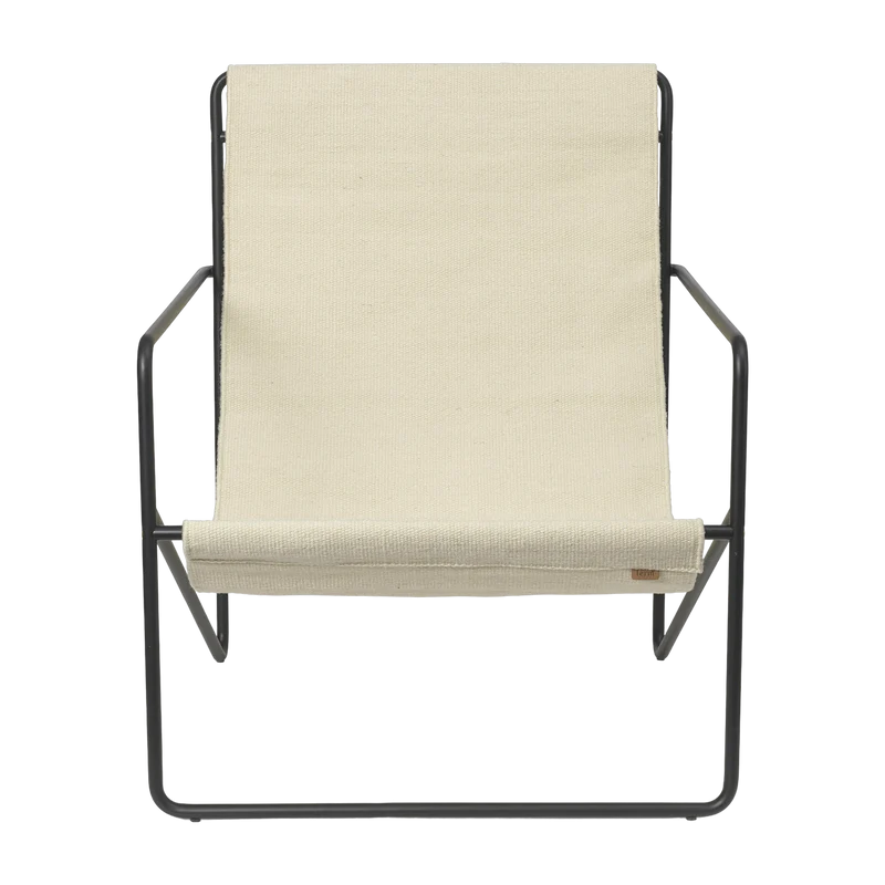 Fauteuil en métal noir et tissu recyclé cloud 63 x 77 cm Desert - Ferm Living