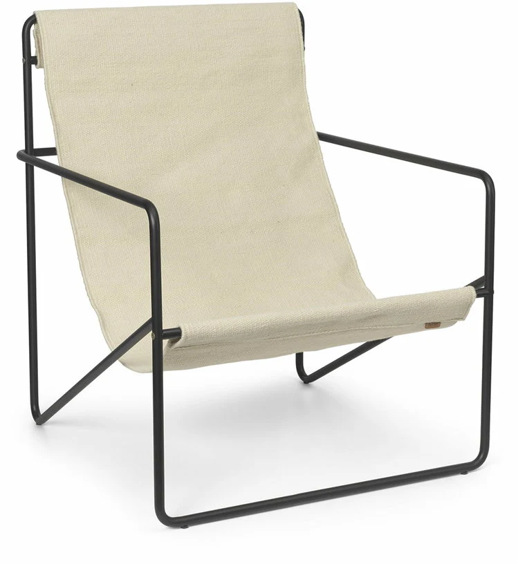 Fauteuil en métal noir et tissu recyclé cloud 63 x 77 cm Desert - Ferm Living
