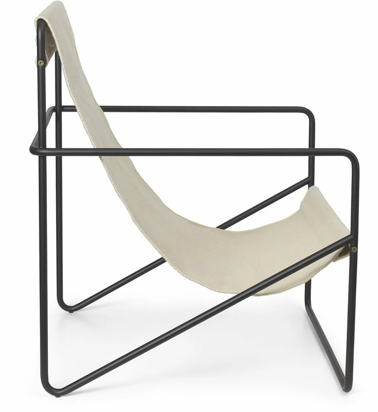 Fauteuil en métal noir et tissu recyclé cloud 63 x 77 cm Desert - Ferm Living