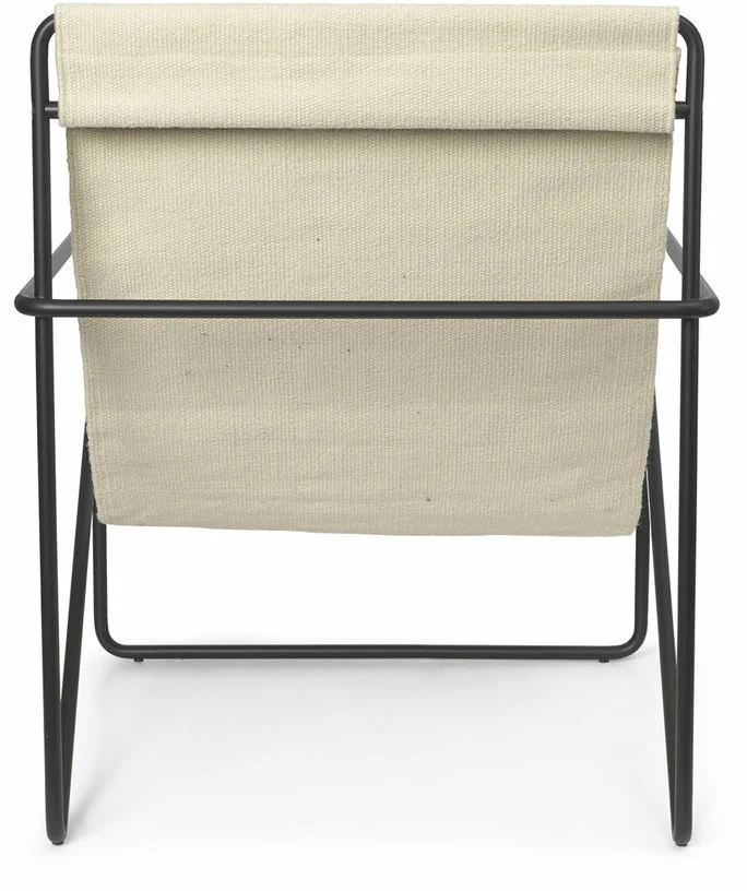 Fauteuil en métal noir et tissu recyclé cloud 63 x 77 cm Desert - Ferm Living
