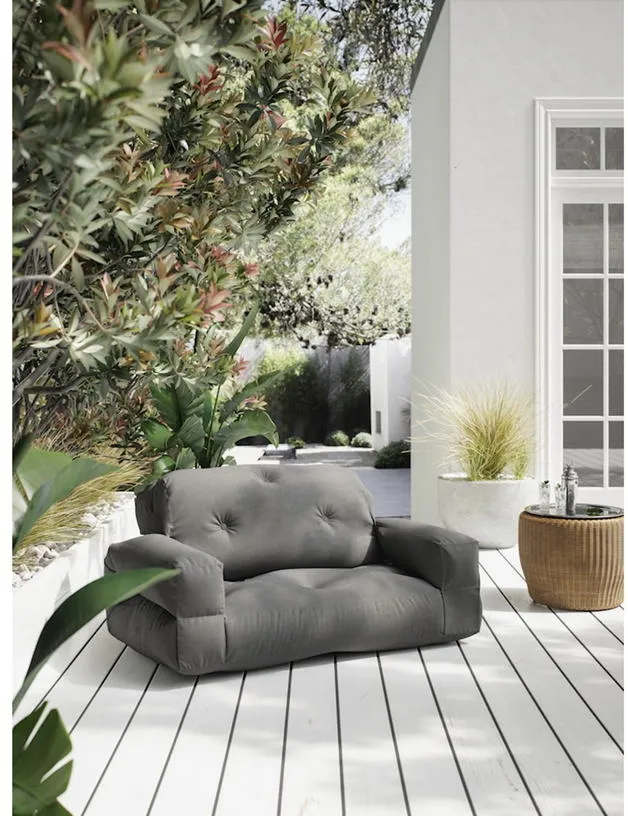 Canapé d'extérieur en acrylique gris foncé 122x140x70cm Hippo - Karup Design