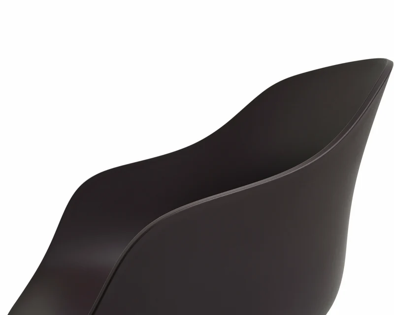Chaise avec accoudoirs en plastique recyclé raisin et pieds en chêne AAC 222 2.0 - HAY