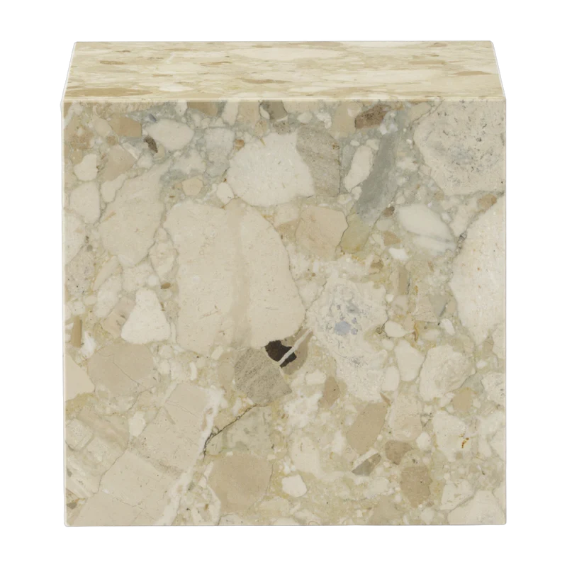 Table d'appoint en marbre kunis breccia 40 x 40 cm Plinth Cubic - Audo