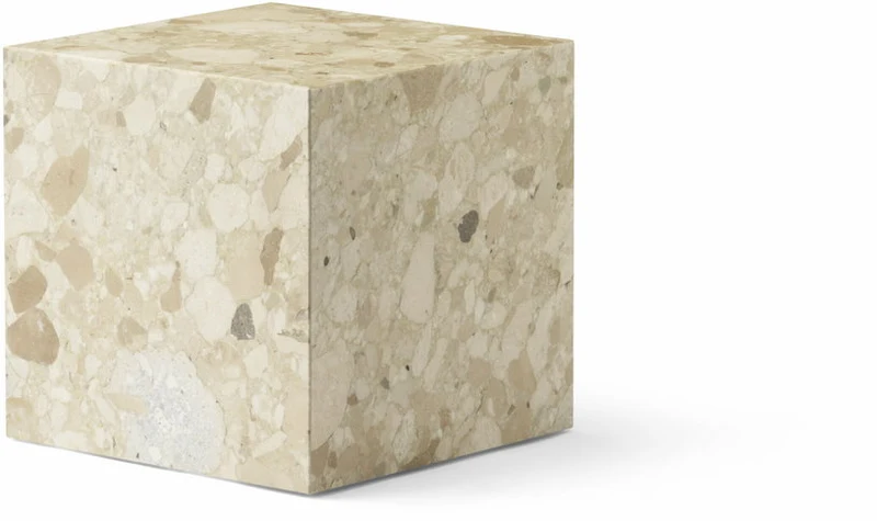 Table d'appoint en marbre kunis breccia 40 x 40 cm Plinth Cubic - Audo