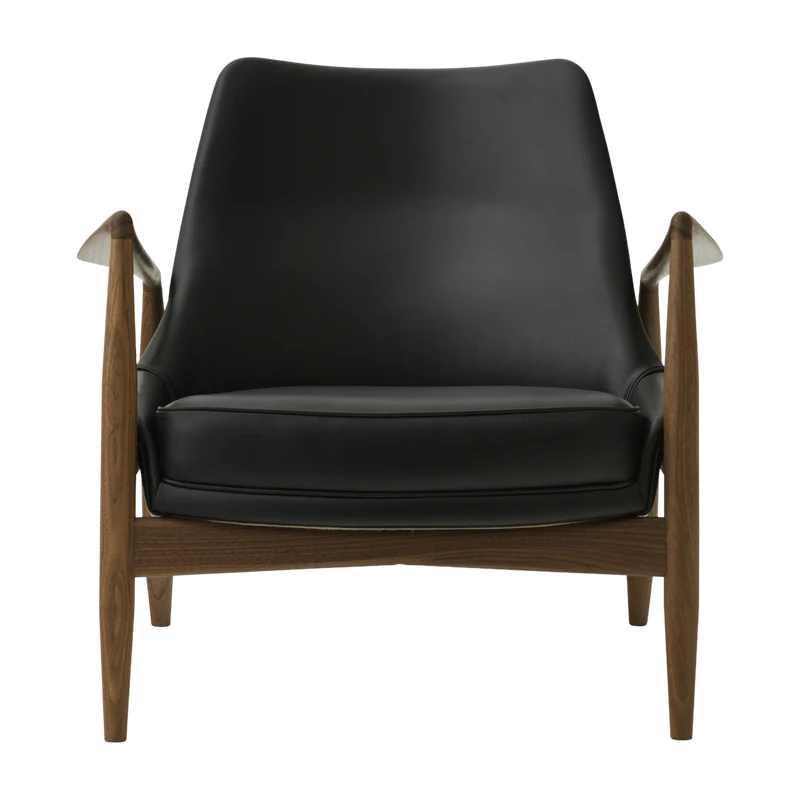 Fauteuil en cuir noir 77 x 80 cm The Seal - Audo