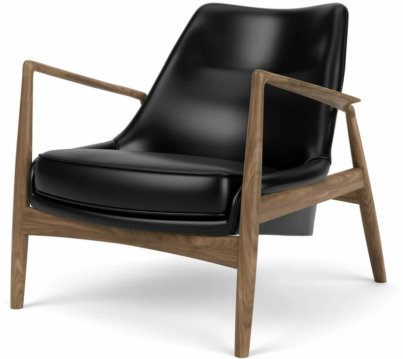 Fauteuil en cuir noir 77 x 80 cm The Seal - Audo