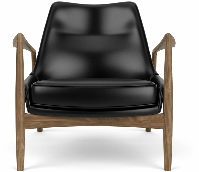 Fauteuil en cuir noir 77 x 80 cm The Seal - Audo