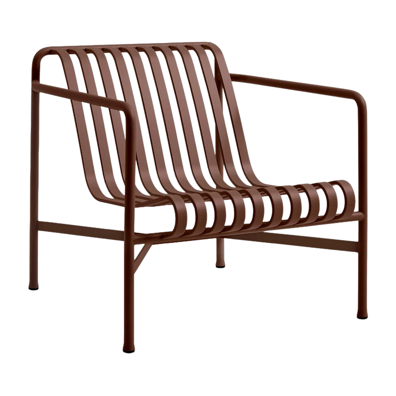 Fauteuil de jardin lounge en métal rouge Palissade - HAY