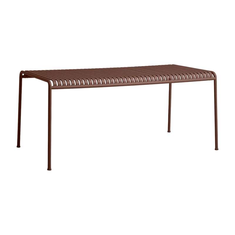 Table à manger d'extérieur en métal rouge 170x90cm Palissade - HAY