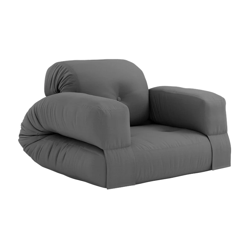 Fauteuil d'extérieur en acrylique gris foncé 122x90x70cm Hippo - Karup Design
