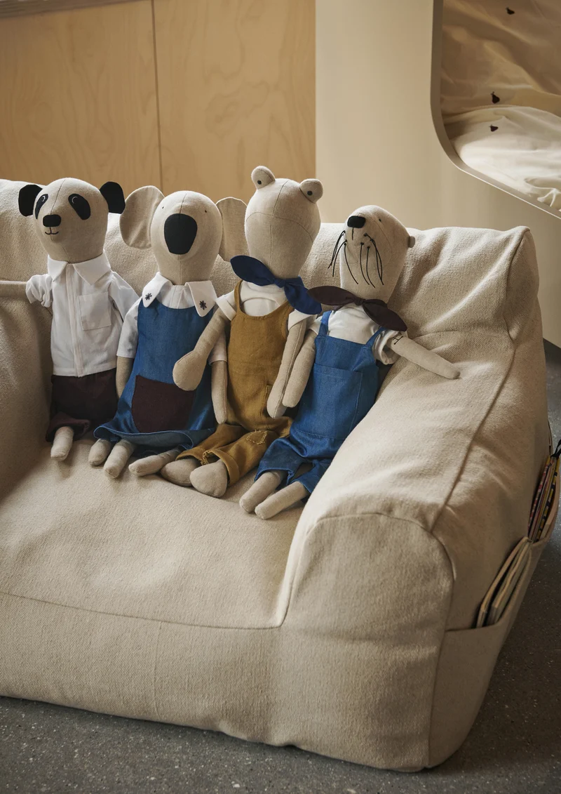Fauteuil à rangements pour enfant en coton bio off-white Billow - Ferm Living