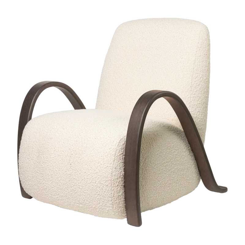 Fauteuil en tissu bouclé nordique off-white Buur - Ferm Living