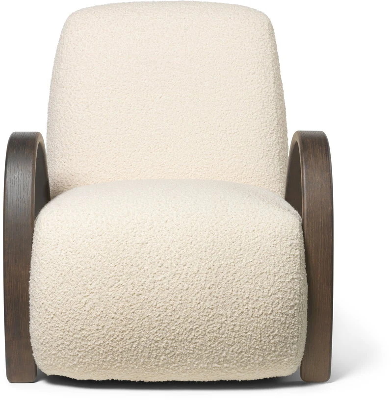 Fauteuil en tissu bouclé nordique off-white Buur - Ferm Living