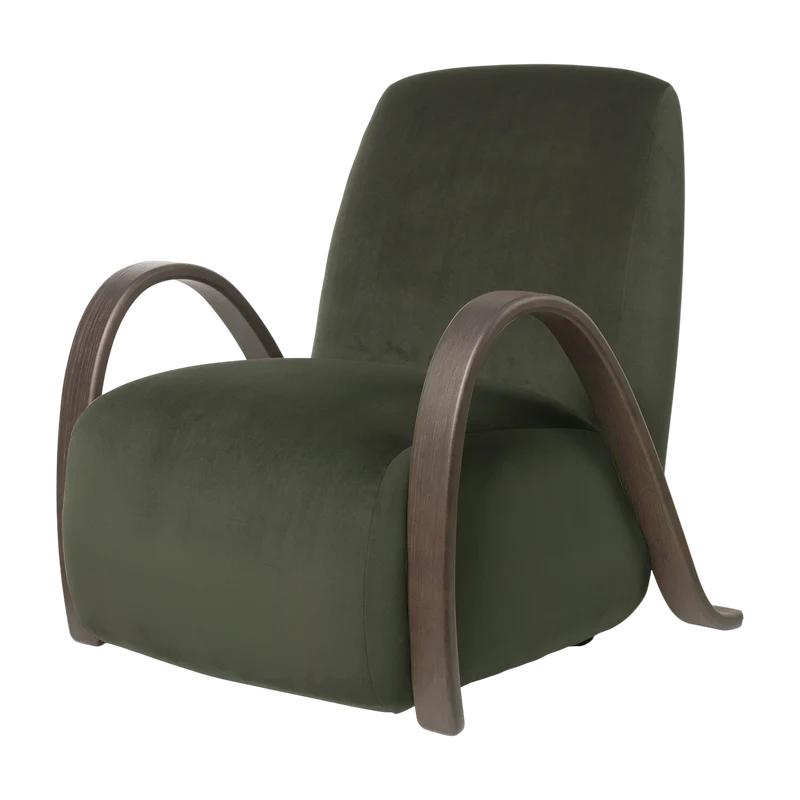Fauteuil en velours riche pin Buur - Ferm Living