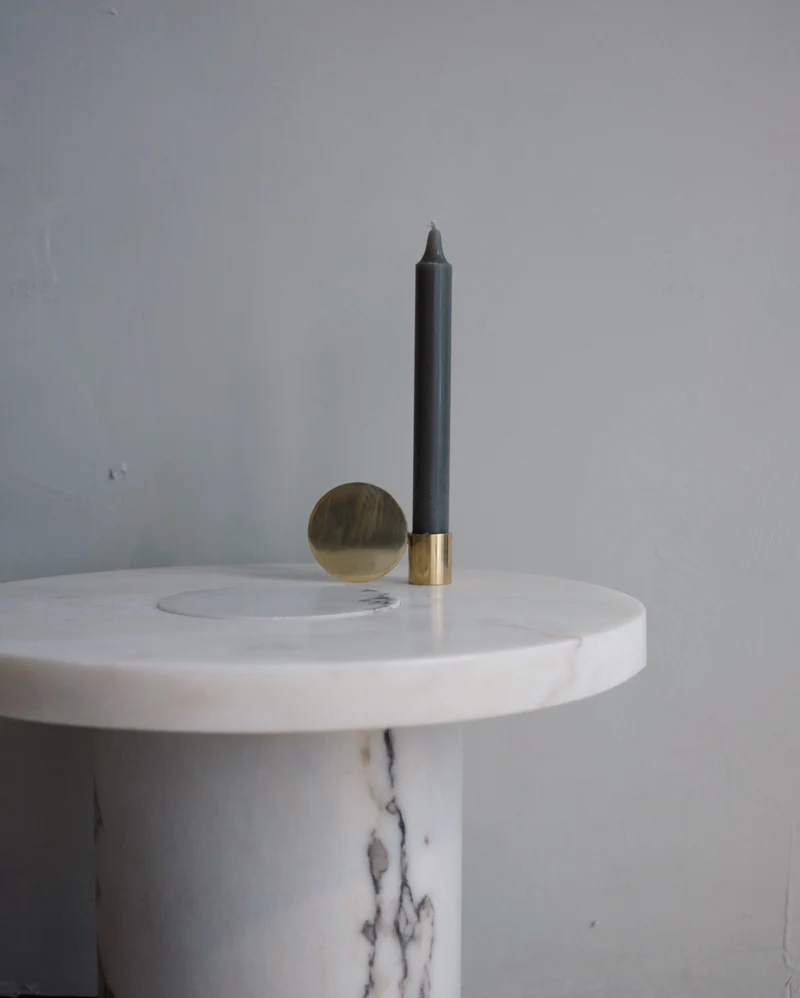 Table d'appoint en marbre blanc 33 x 39 cm Sintra - Frama