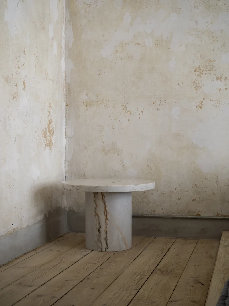 Table d'appoint en marbre blanc 33 x 39 cm Sintra - Frama