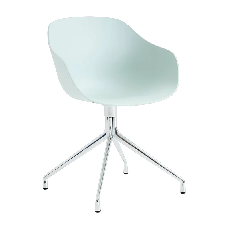 Chaise avec accoudoirs en plastique recyclé dusty mint et pieds en aluminium AAC 220 2.0 - HAY