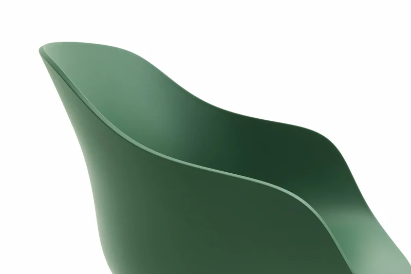 Chaise avec accoudoirs en plastique recyclé vert et pieds noirs AAC 220 2.0 - HAY