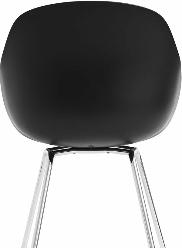 Chaise avec accoudoirs en plastique recyclé noir et pieds en acier chromé AAC 226 2.0 - HAY
