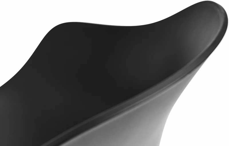 Chaise avec accoudoirs en plastique recyclé noir et pieds en acier chromé AAC 226 2.0 - HAY