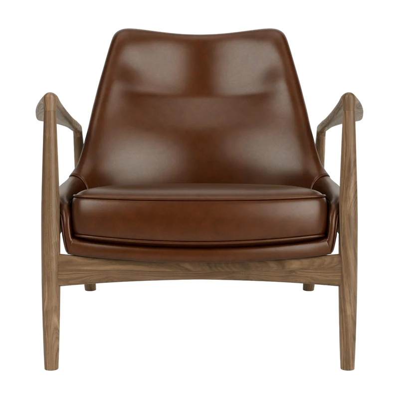 Fauteuil en cuir marron 77 x 80 cm The Seal - Audo