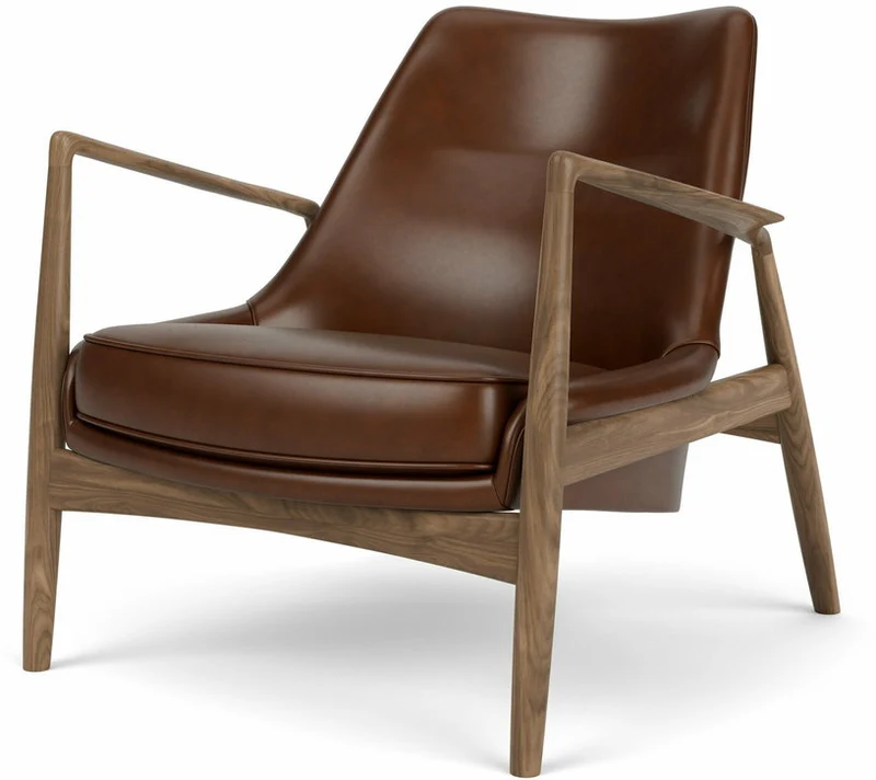 Fauteuil en cuir marron 77 x 80 cm The Seal - Audo