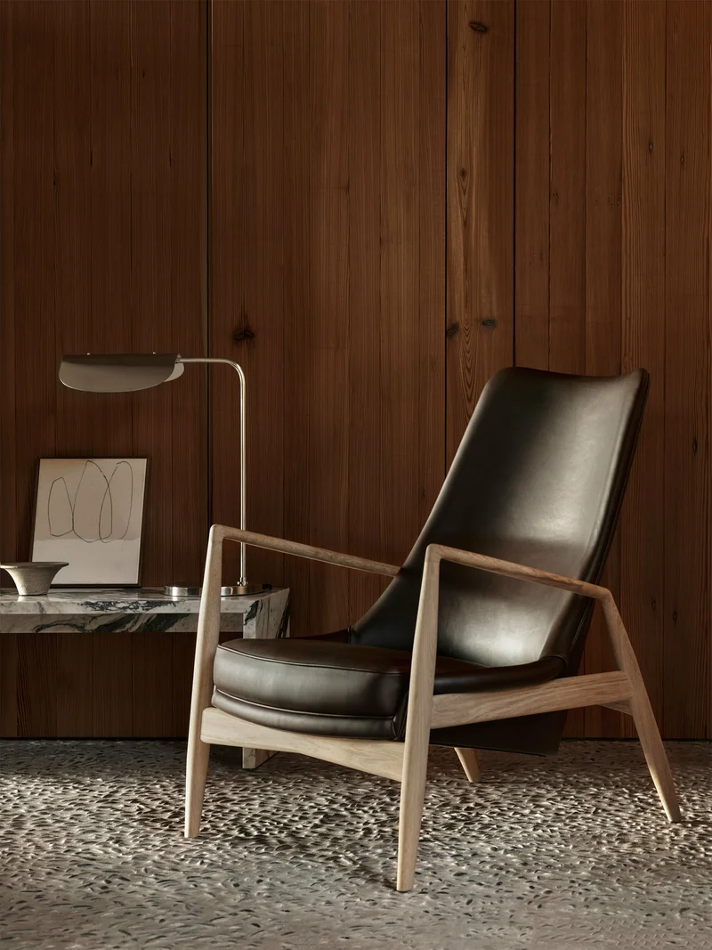 Fauteuil en cuir marron 77 x 80 cm The Seal - Audo