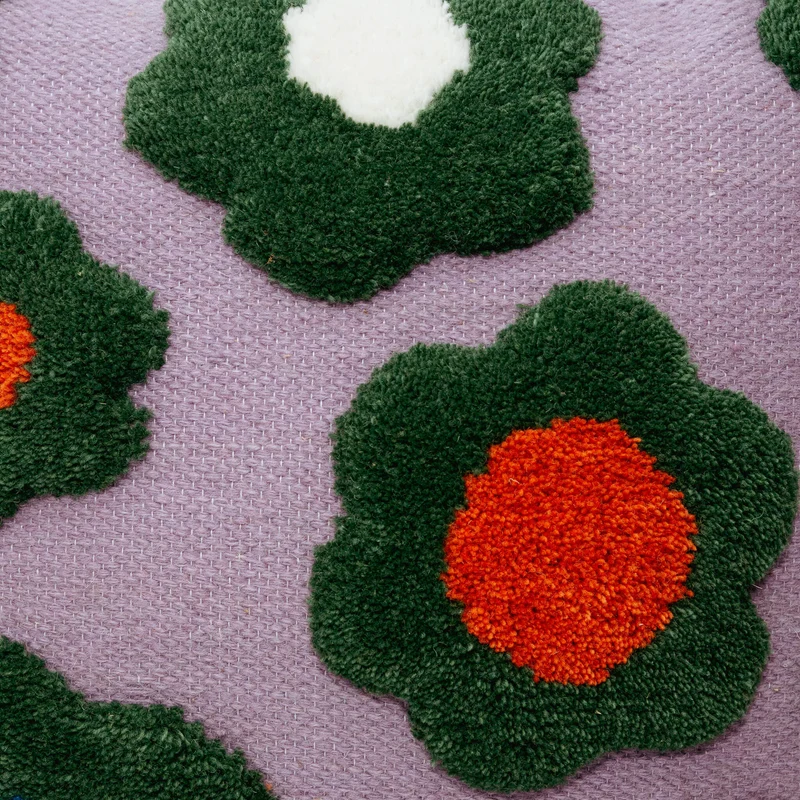 Coussin en laine 45x45cm Green Flower - Colortherapis