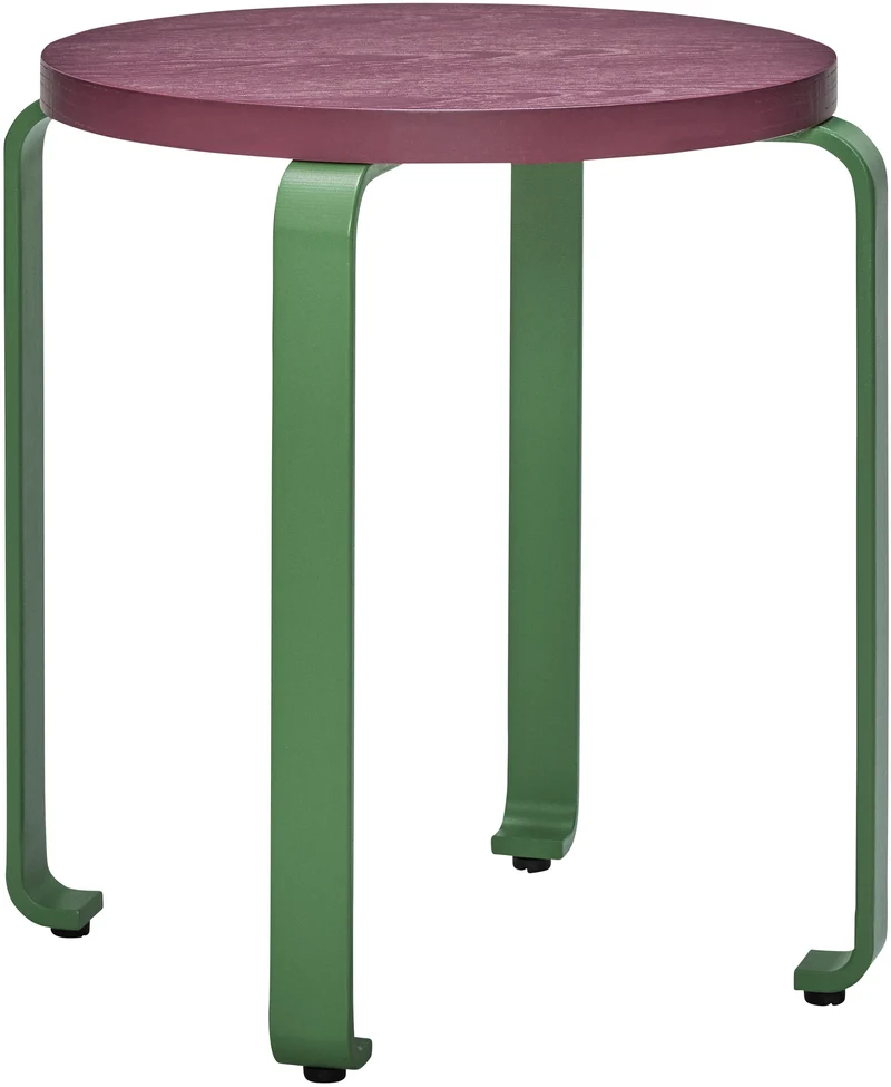 Tabouret à roulettes burgundy et vert 46 x 46,5 cm Smile - Hübsch