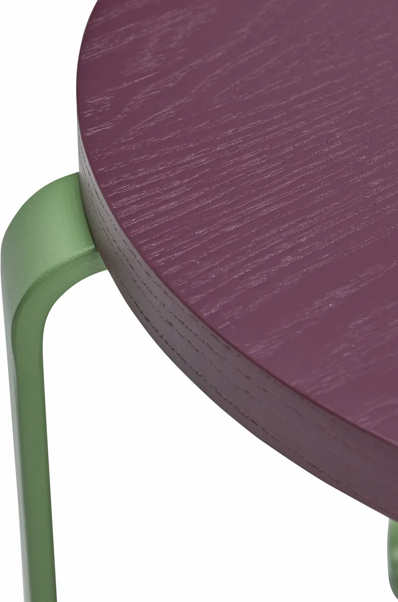 Tabouret à roulettes burgundy et vert 46 x 46,5 cm Smile - Hübsch