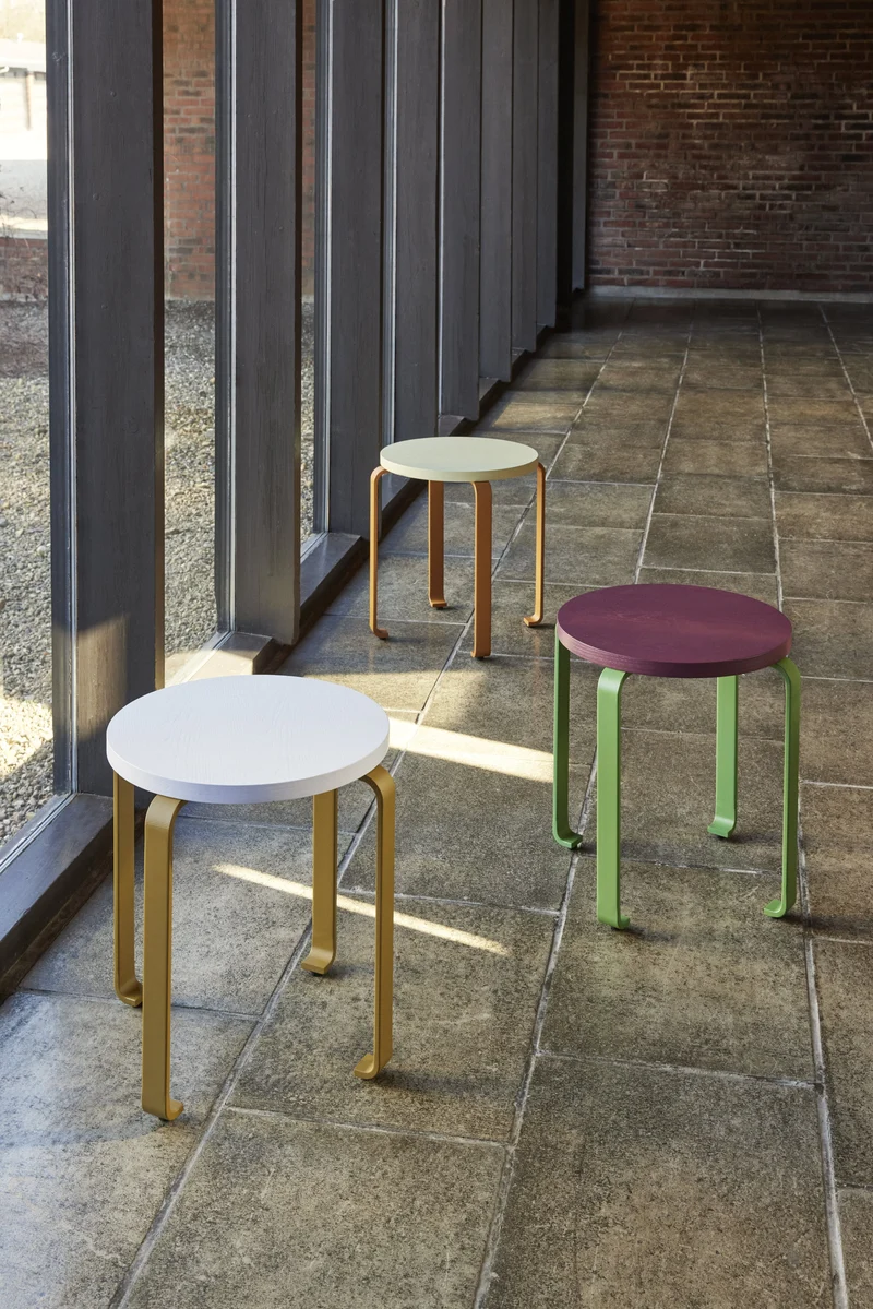 Tabouret à roulettes burgundy et vert 46 x 46,5 cm Smile - Hübsch