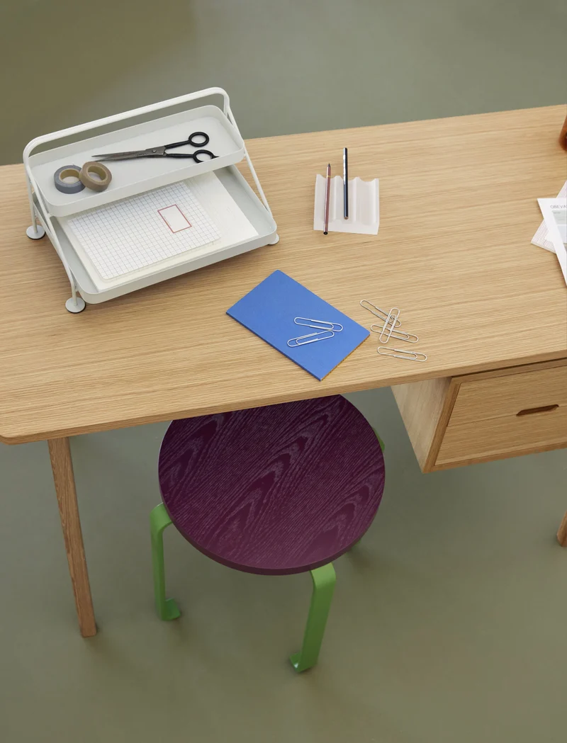 Tabouret à roulettes burgundy et vert 46 x 46,5 cm Smile - Hübsch